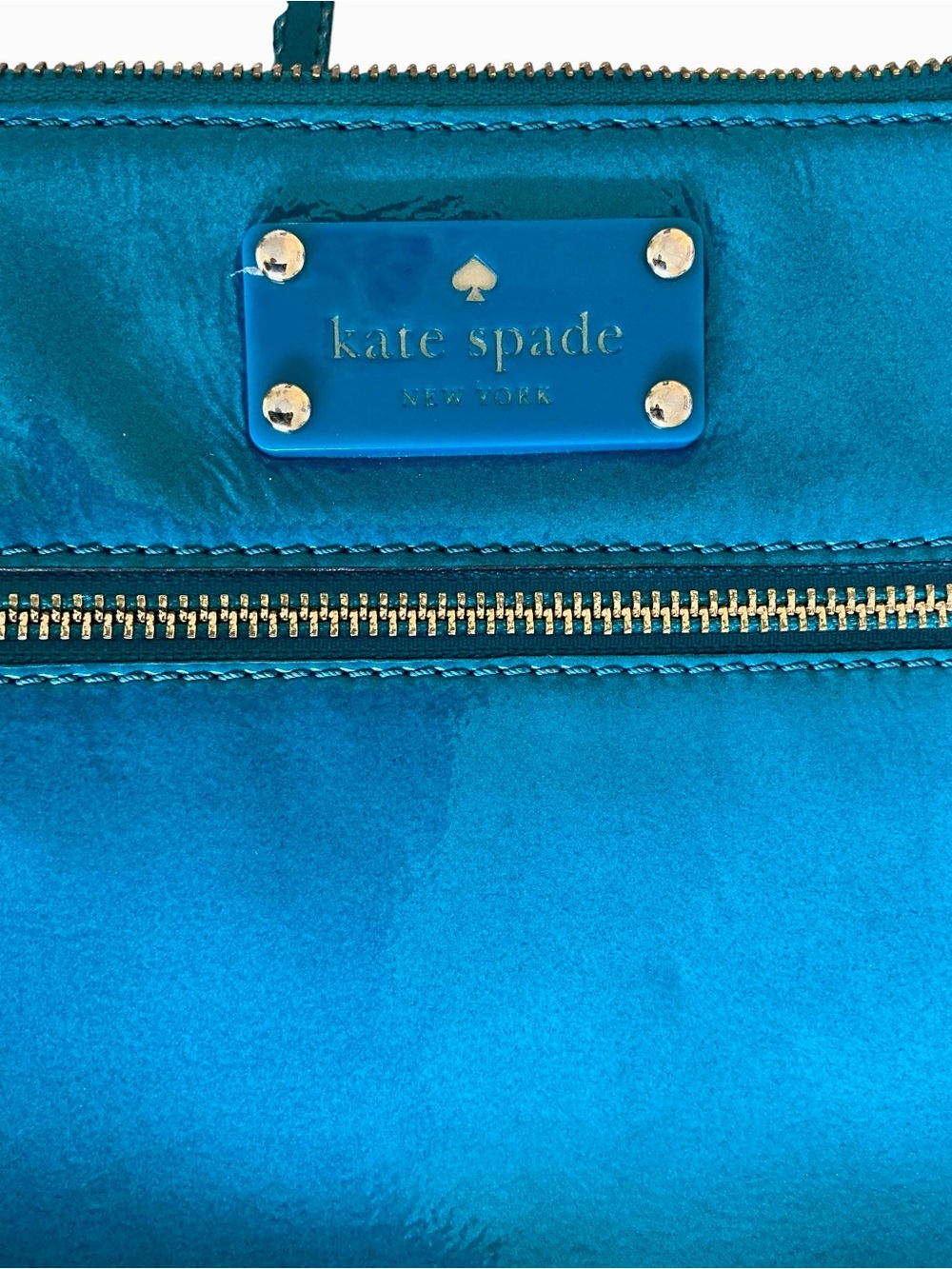 Kate Spade Flicker Tenley Teal Patent Leather Crossbody Bag PWRU2630 - Picture 2 of 7